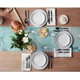thumbnail image 3 of Table Runner Dresser Scarves 120 Inch Long, Abstract Marble Linen Dining Table Runners Blue Green Jade Texture Purple and Gold Line Tabletop Scarf for Wedding Holiday Party Kitchen, 3 of 7