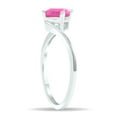 thumbnail image 3 of SZUL Women's Solitaire Pink Topaz Wave Ring in 10K White Gold, 3 of 5