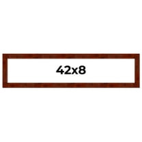 42x8 Walnut Brown Veneer Real Wood Picture Frame Width 1.75 inches | Interior Frame Depth 0.5