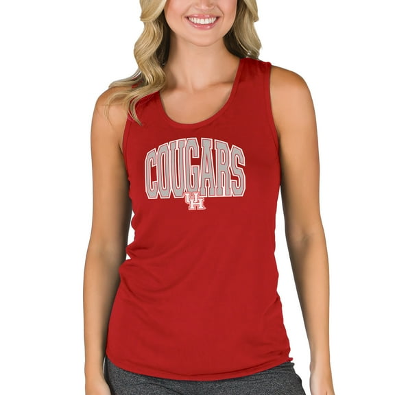 Women's College Concepts Red Houston Cougars Marathon Racerback Tank Top