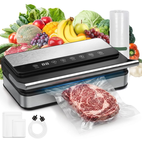NOVODESK Vacuum Sealer Machine, 85Kpa Food Sealer with Dry/Moist Modes & Built-in Cutter