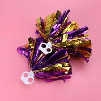 GOOHOCHY Cheer Supplies Cheerleading Poms Plastic Purple and Gold 2 Pcs