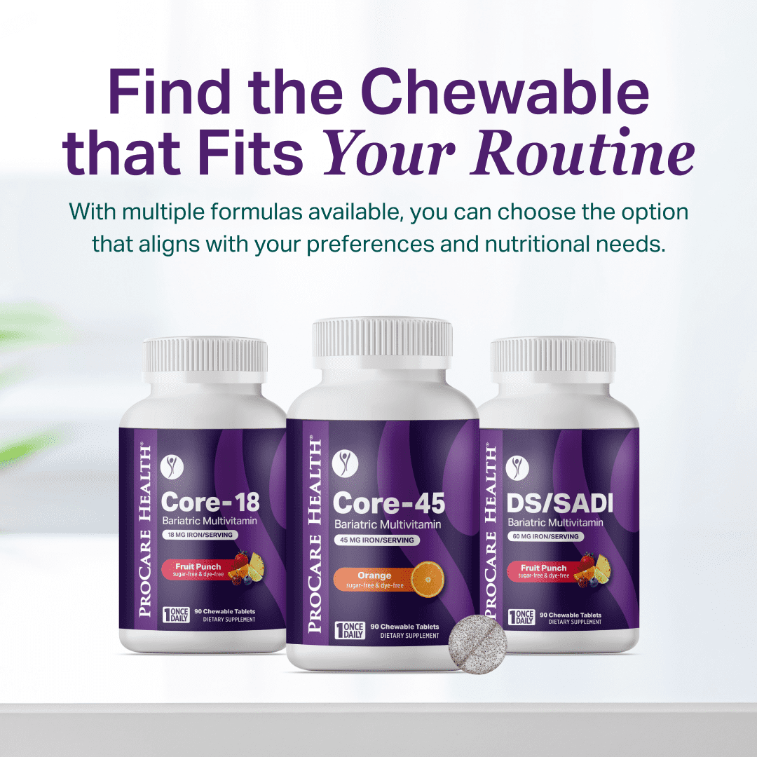 ProCare Health Core-45 Bariatric Chewable Multivitamin 45 mg Iron, Fruit Punch, 30 Ct