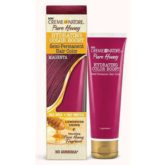 Creme Of Nature Pure Honey Hydrating Color Boost Semi-Permanent Hair Color - Magenta