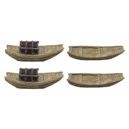 

4pcs Miniature Boat Figure Microlandscape Adornment for Decor (Assorted Color)