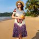thumbnail image 4 of Easygdp Butterfly Over Lavender para Vestido Transpirable de Mujer, Vestido Suelto de Manga Corta con Pliegues y Bolsillos para el Verano, 4 of 6