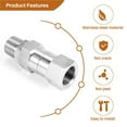 thumbnail image 1 of Pressure Washer Swivel, 3/8 Inch NPT Male Thread Fitting, 4500 PSI, for Pressure Washer (Stainless Steel),1 x 3/8 Inch NPT Male Thread Fitting,silver, 1 of 10