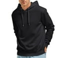 thumbnail image 2 of YONGHS Mens Long Sleeve Fleece Hoodie Sweatshirt Drawstring Athletic Pullover Top T-shirts Black XXL, 2 of 4