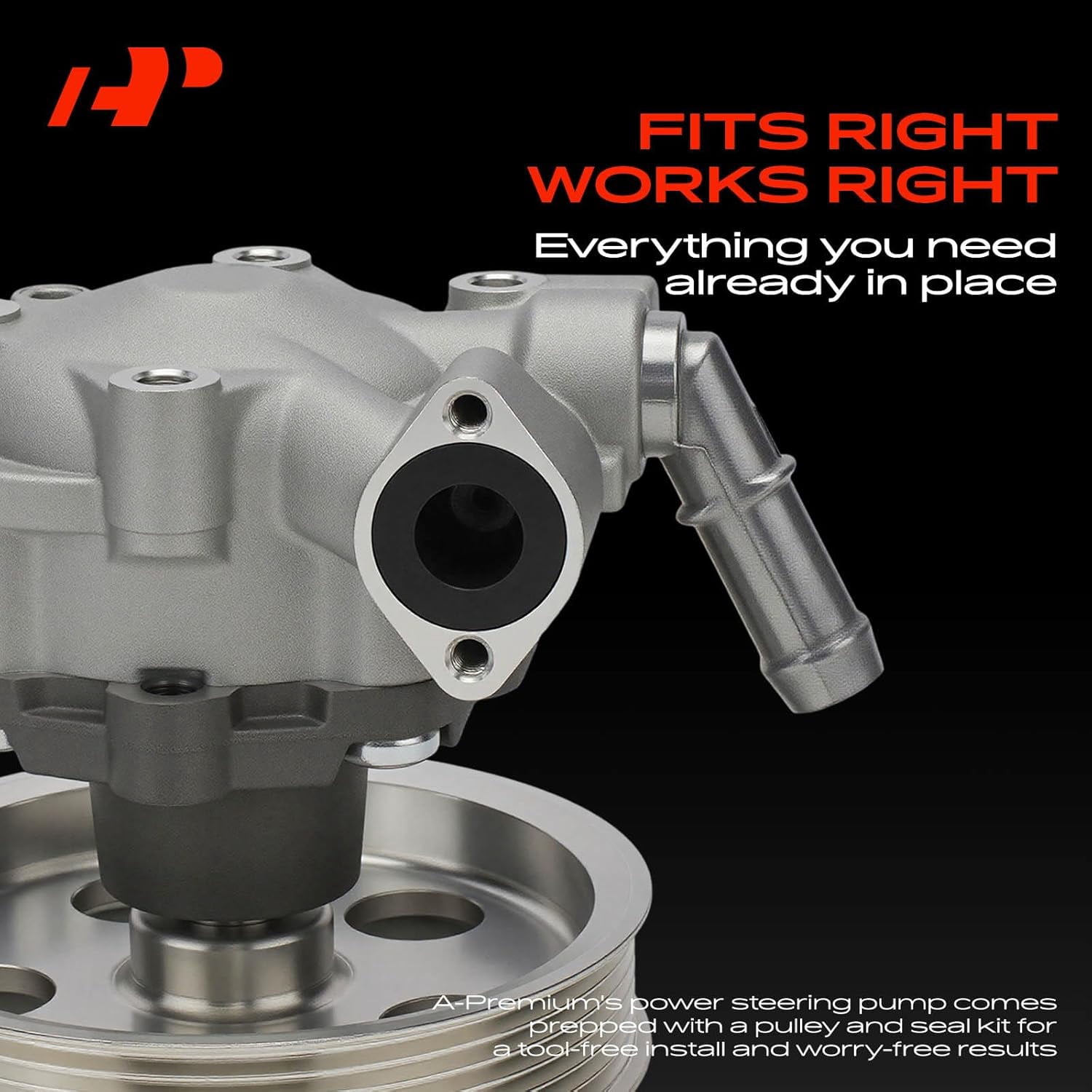 A-Premium Power Steering Pump with Pulley Compatible with Audi Q5 2010-2018 L4 2.0L