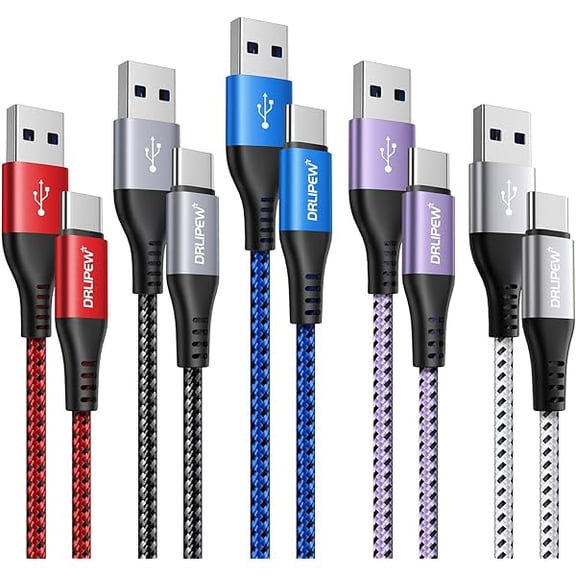 Quyaojz 5Pack 2M USB C Charger Cable, USB to USB Type C Cable Fast Charge 3A iphone 15 Charger Cable Fast Charging Brainded for Samsung Galaxy S20 S21 S22 S24 Plus Ultra S10 S9, iphone 15 , Pixel