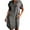 Gray, variant on Frostluinai Summer Dresses For Women 2022 Women'S Short Sleeve Slim Fit Solid Imitation Denim Faux Denim Dress Midi Dress