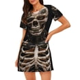 thumbnail image 1 of Disketp Cyber Skeleton With Tattoos para Camisón Corto de Manga Corta para Mujeres, Camisón Cómodo con Escote Redondo, Bonito y Confortable, 1 of 6