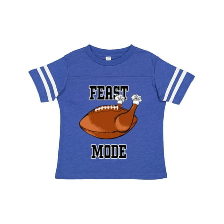 

Inktastic Thanksgiving Feast Mode Turkey Football Gift Toddler Boy or Toddler Girl T-Shirt