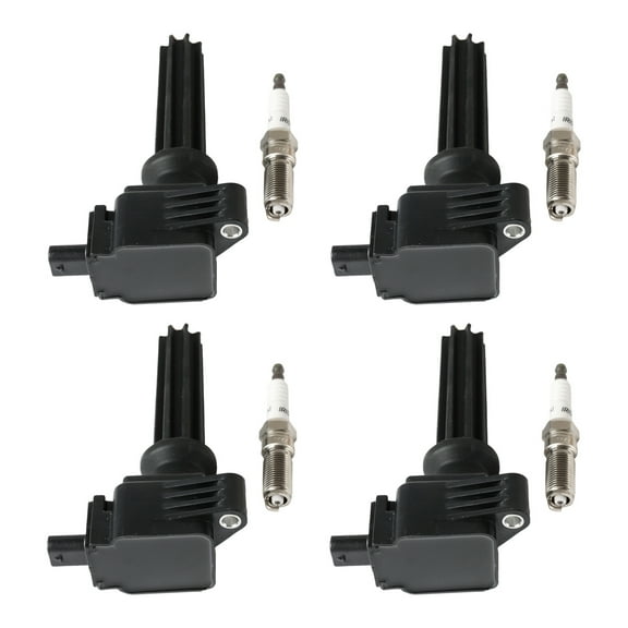 NAVOROGE 4Pcs Ignition Coils 4Pcs Iridium Spark Plugs For Ford Fusion Focus Explorer Lincoln UF670