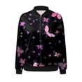 thumbnail image 5 of DHFJKG Bomber Jackets For Women Butterfly Printed Zipper Baseball Jacket Lightweight Casual Daily Wear Comfort Outerwear, 5 of 5