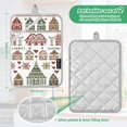 thumbnail image 6 of Yayeee Pot Holders Kitchen Heat Resistant with Pocket 7"x9.8" Cotton Oven Cooking Hot Pads, Green Nordic Style Christmas House, 6 of 7