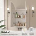 thumbnail image 3 of Beveled Edge Arched Medicine Cabinet with Mirror,2-Door Arch Surface Mount Medicine Cabinets Mirror,Frameless Mirrored Medicine Cabinets for Bathroom Mirror Cabinet,botiquines de baño 24x28, 3 of 7
