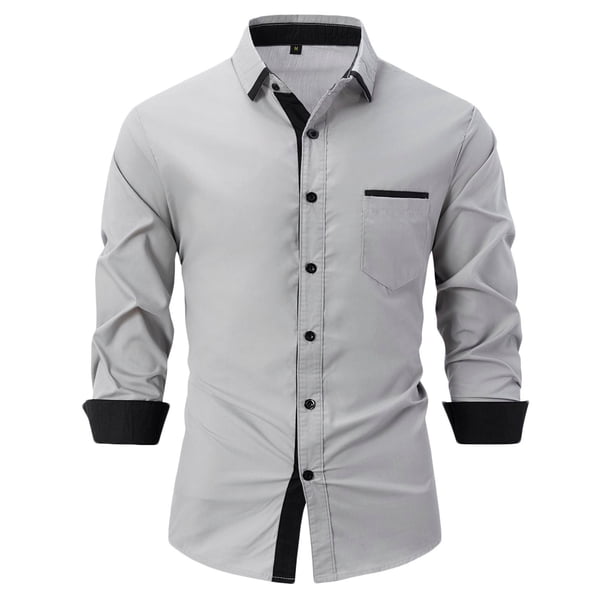 Blusa y camisa de manga larga con cuello vuelto para hombre, blusa informal de moda con cuello vuelto, camisa transpirable de manga larga, blusa para hombre