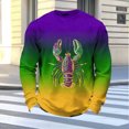 thumbnail image 4 of Ceisia Men's Mardi Gras Gradient Waffle-Knit Sweatshirt | Relaxed Spring/Summer Casual Top Gift, 4 of 8
