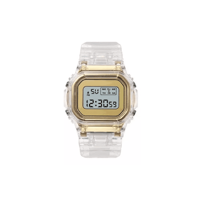 Reloj Transparente Estilo Retro Dorado con transparente