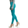thumbnail image 4 of LMB Lush Moda Women's Leggings Basic Polyester - Extra Buttery Soft with Slimming Fit for Casual Wear, Lounging, Yoga, Exercise and Layering - Many Colors - Variety of Colors - Teal (XS - XL), 4 of 5