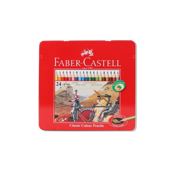 Lápices de colores Faber-Castell Classic de 24 colores en caja de metal