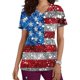 thumbnail image 1 of Fiudx Liquidación de Ofertas Flash Top de Enfermera Informal con Cuello En V y Manga Corta con Bolsillo Estampado para Mujer, 1 of 5