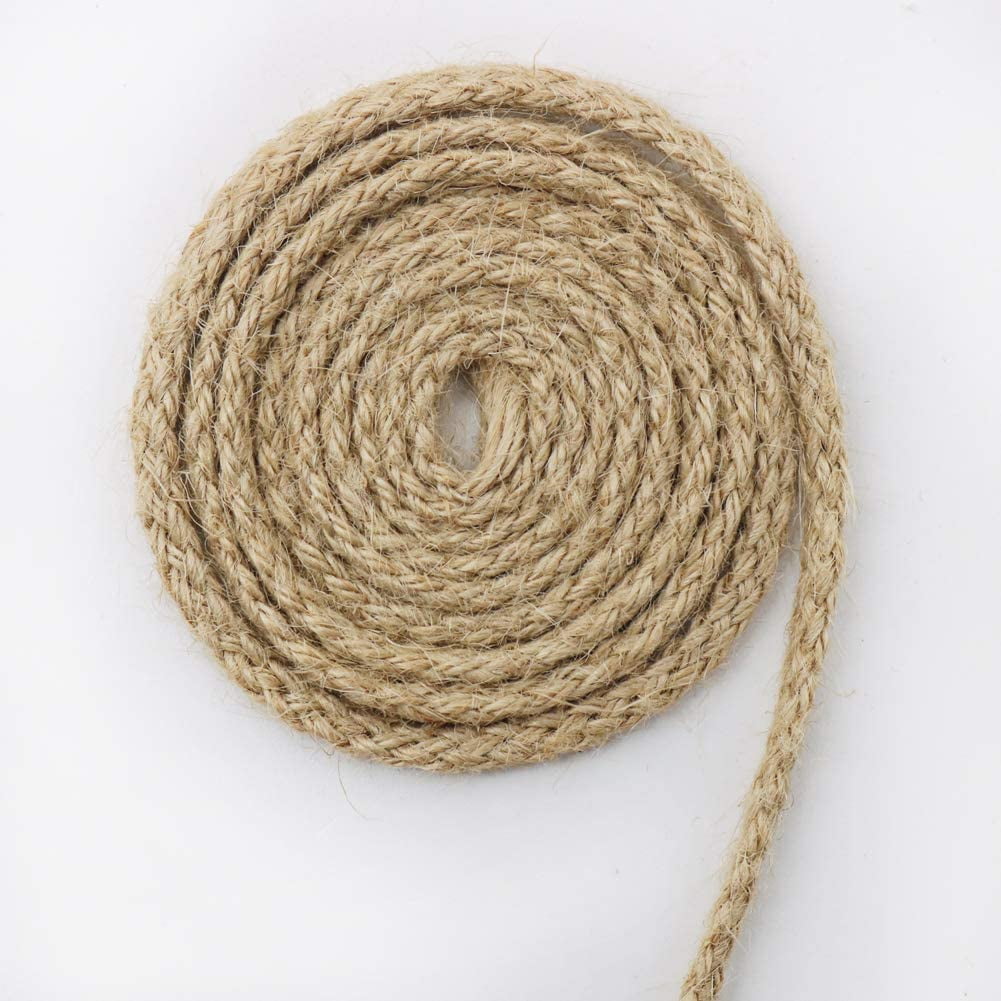 200Feet 3.5mm Wide Natural Jute Rope for Artworks and Crafts Tenn Well Braided Jute Twine Macrame Projects Gardening Applications 8 Strands