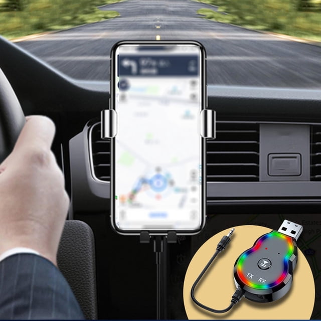 NARABB Bluetooth 5.3 USB Adapter For Car,Enhanced Mic & LED,Auxiliary Wireless Audio Receiver For Car Music/Home Stereo