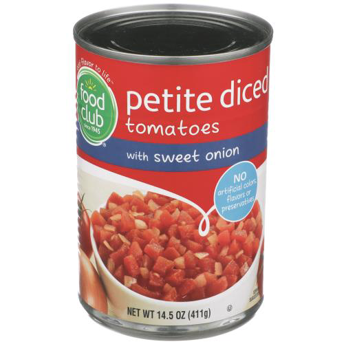 Food Club, Petite Diced Tomatoes With Sweet Onion