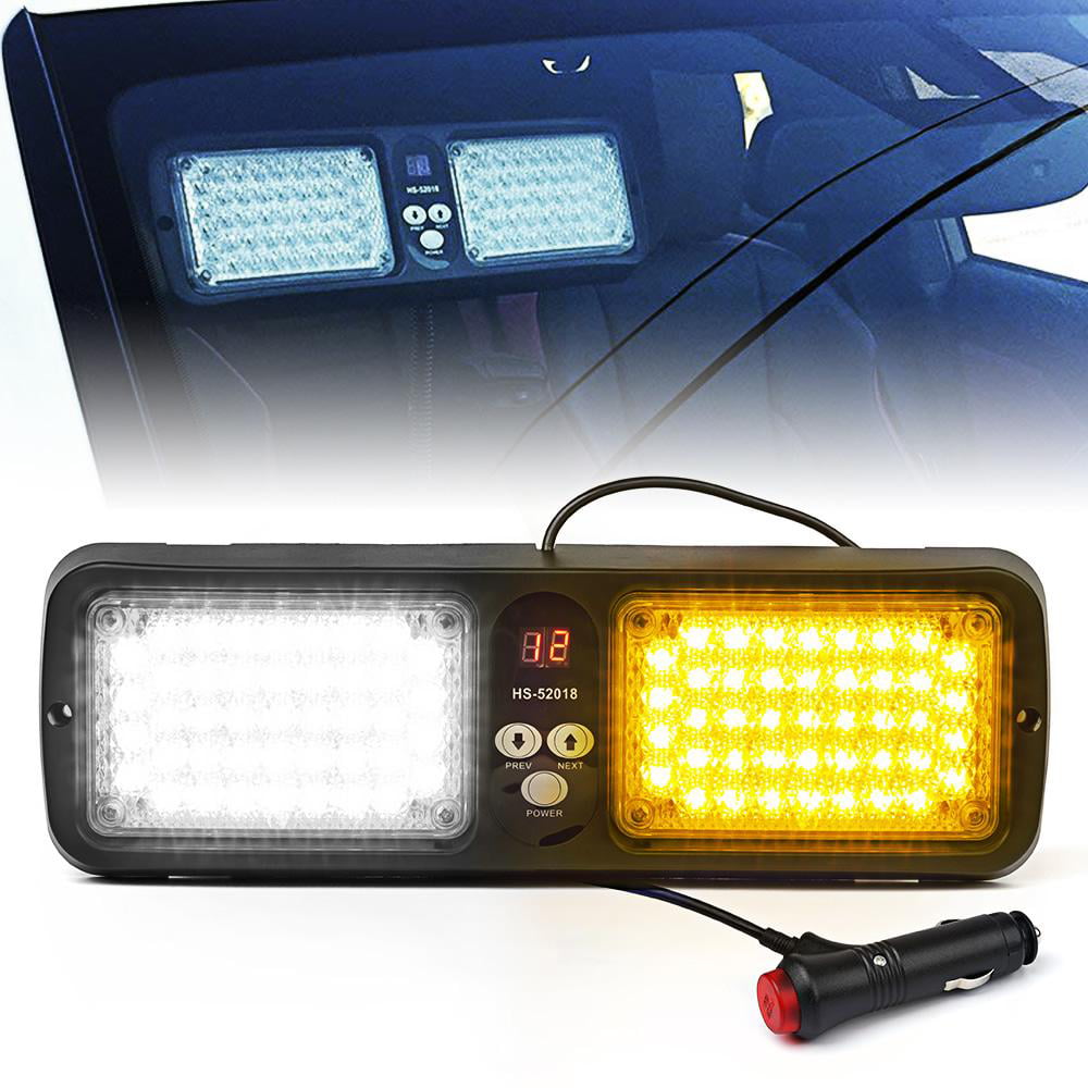 Xprite Amber 16 LED 18w Strobe Light Windshield Flash Emergency Warning in Dash for sale online 