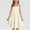 Beige, variant on Generic Girls Summer Gauze Dresses Spaghetti Strap Smocked Dress A-Line Double Layered Beach Sundress for 8-15 Years