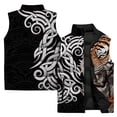 thumbnail image 3 of Chaleco con estampado de león elegante para hombre, chalecos con estampados modernos, cómodos y cálidos para hombre, chalecos a prueba de viento frío, chalecos para hombre, ropa para hombre genial, 3 of 4