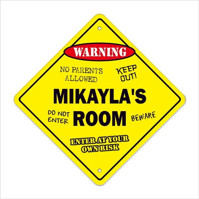 SignMission X-14-Mikaylas Room 14 in. Mikaylas Crossing Zone Xing Room Sign