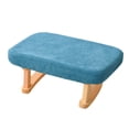 thumbnail image 3 of Reposapiés, otomana rectangular, taburete con asiento acolchado, taburete creativo pequeño Azul, 3 of 9