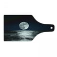 thumbnail image 1 of Moon Cutting Board, Big Moon and Its Reflection on the Sea Open Sky Ethereal Drawing Style, Decorative Tempered Glass Cutting and Serving Board, Wine Bottle Shape, Dark Blue Black White, by Ambesonne, 1 of 1