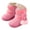 Pink, variant on Kids Girls Boys Winter Snow Boots 3T 4T 5T Suede Fleece Lined Mid Calf Booties Toddler Outdoor Walking Shoes with Pompom Coffee 7.5