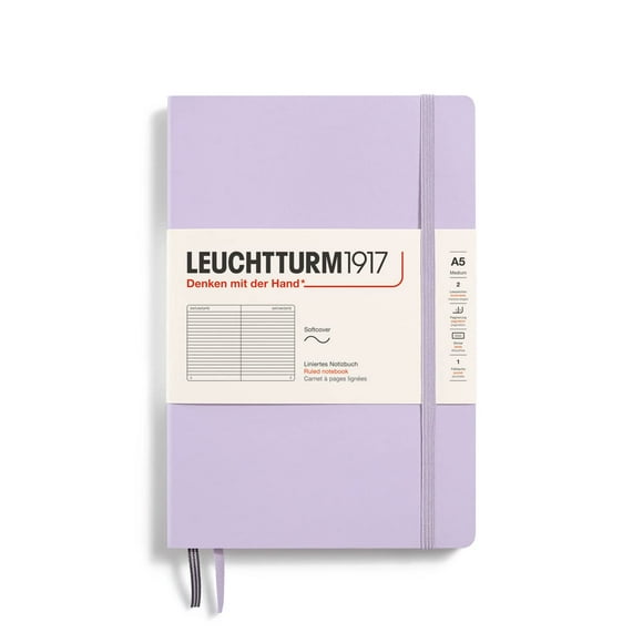 Cuaderno LEUCHTTURM1917, tapa blanda, A5, 123 páginas, lila, rayado