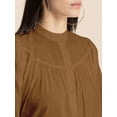 thumbnail image 4 of Moomaya Womens Solid Top, Mandarin Collar, Cotton Shirt Top, 4 of 8