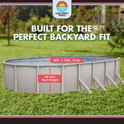 Lake Effect Pools Impressions 18 x 33 Oval 48 Wall Above-Ground Swimming Pools, Full Start-up Kit