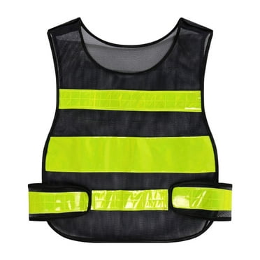 High Visibility Adjustable Reflective Safety Vest for Traffic Construction (Black)