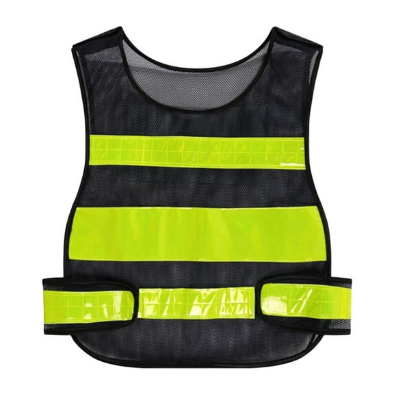 High Visibility Adjustable Reflective Safety Vest for Traffic Construction (Black)