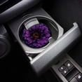 thumbnail image 3 of FMSHPON Purple Dahlia Flower Black Set of 4 Car Coaster for Drinks, Absorbent Ceramic Stone Coasters Cup Mat with Cork Base for Home Kitchen Room Coffee Table Bar Decor, 3 of 5