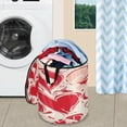 thumbnail image 5 of 50L Large Capacity Foldable Elastic Storage Basket Laundry Basket Abstract Red Hearts, 5 of 7