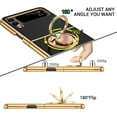 thumbnail image 5 of Samsung Galaxy Z Flip 4 Case, Galaxy Z Flip 4 Cover for Women Slim Lightweight Ring Holder Kickstand Magnetic Car Mount Supported Electroplated Samsung Galaxy Z Flip4 Case for Girls, Black, 5 of 7
