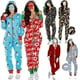 thumbnail image 2 of Pijama navideño de una pieza para mujer con capucha, estampado de Papá Noel, mono acogedor para adultos, ropa festiva para el hogar., 2 of 5