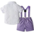 thumbnail image 4 of Taqqpue Toddler Baby Boy Outfits Boys Suits 2-Pack Sets Gentleman Short Sleeve Button Shirts+Bowtie+Suspender Shorts Formal Clothes (12M-6T), 4 of 9