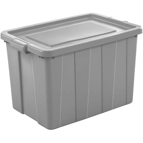 Sterilite Tuff1 Tote Plastic Storage Box - Stackable, 4 Pack, 30 Gal, Cement