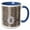 Blue/White, variant on 3drose, Modern Snakeskin with Round Framed Monogram Letter R, 11oz Mug