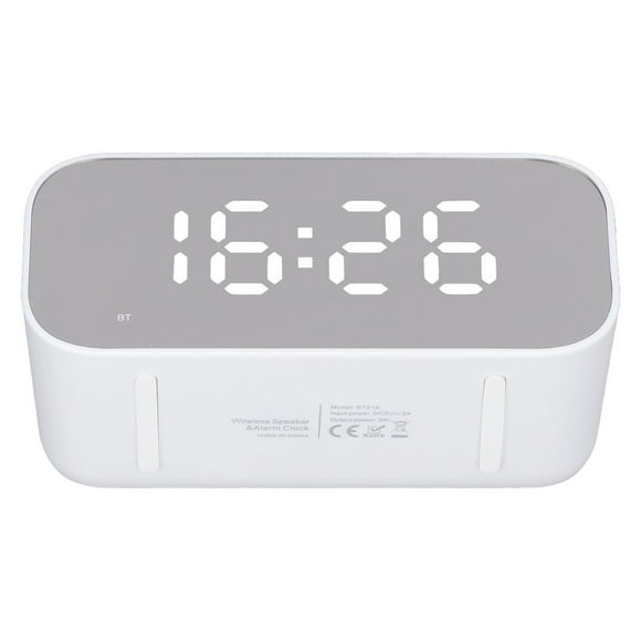 Radio despertador portátil Bling Bling con control de atenuación y ALARMA dual FM Bluetooth blanco